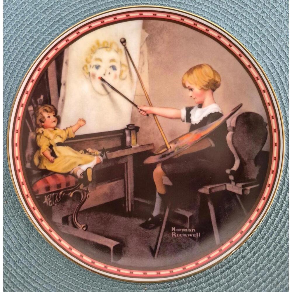 Vintage Norman Rockwell Collectible Plate - "Serious Business" - 1987